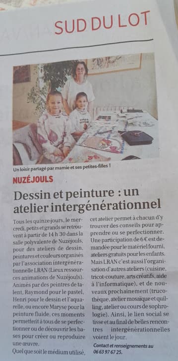 L'atelier dessin et peinture dans La Dépêche