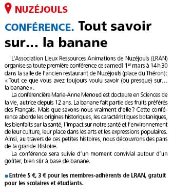 Notre première conférence dans La Vie Quercynoise